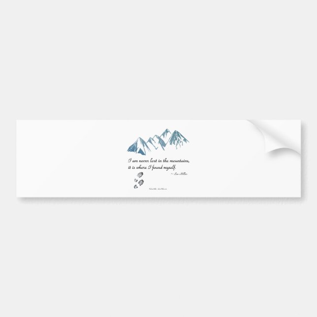 Jag är aldrig borttappad i bergen, det är där... bildekal (Framsidan)