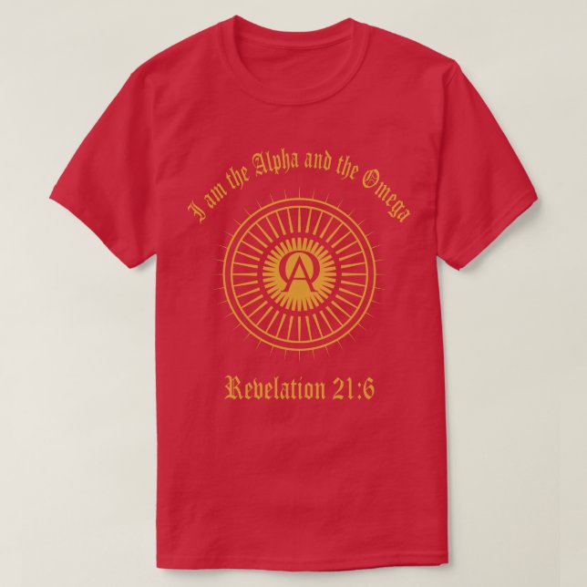 Jag är Alfa- och Omega-talesättet T Shirt (Design framsida)