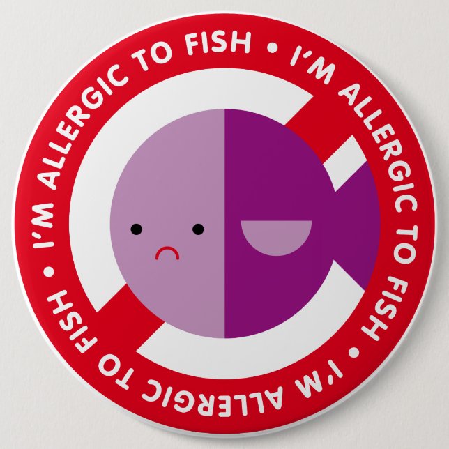 Jag är allergisk mot fisk! knapp (Framsida)