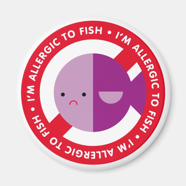 Jag är allergisk mot fisk! magnet (Framsidan)