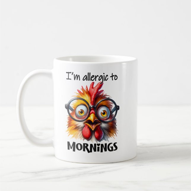 Jag är allergisk mot morgnar! kaffemugg (Vänster)