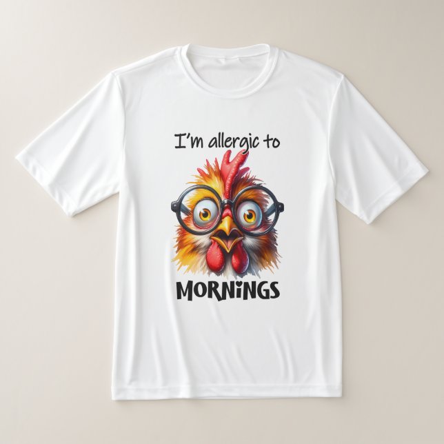Jag är allergisk mot morgnar! t shirt (Laydown)
