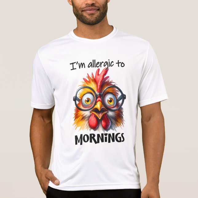 Jag är allergisk mot morgnar! t shirt (Framsida)