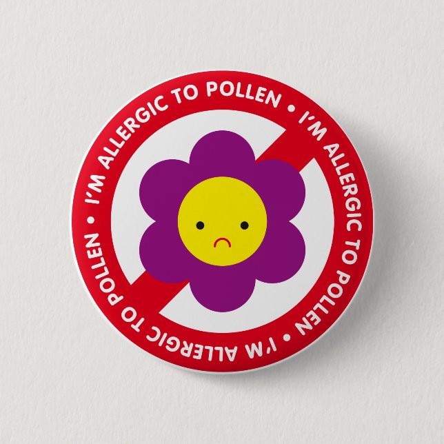 Jag är allergisk mot pollen! knapp (Framsida)