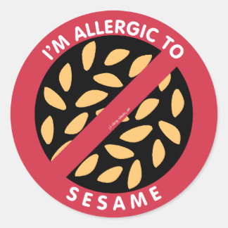 Jag är allergisk mot Sesame Seeds Allergy Symbol K Runt Klistermärke