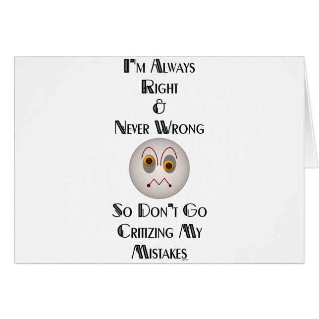 Jag är alltid Höger Hälsningskort (Framsidan Horizontal)