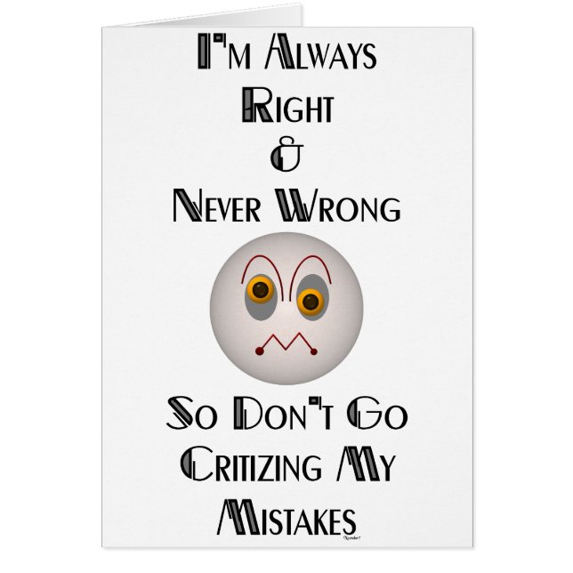 Jag är alltid Höger Hälsningskort (Framsidan)