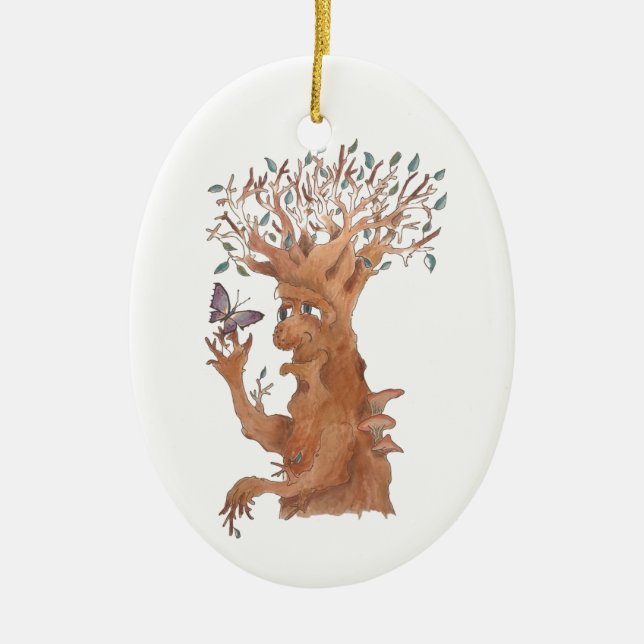 Jag är alltid Lycklig för att göra en ny vän! Julgransprydnad Keramik (Framsidan)