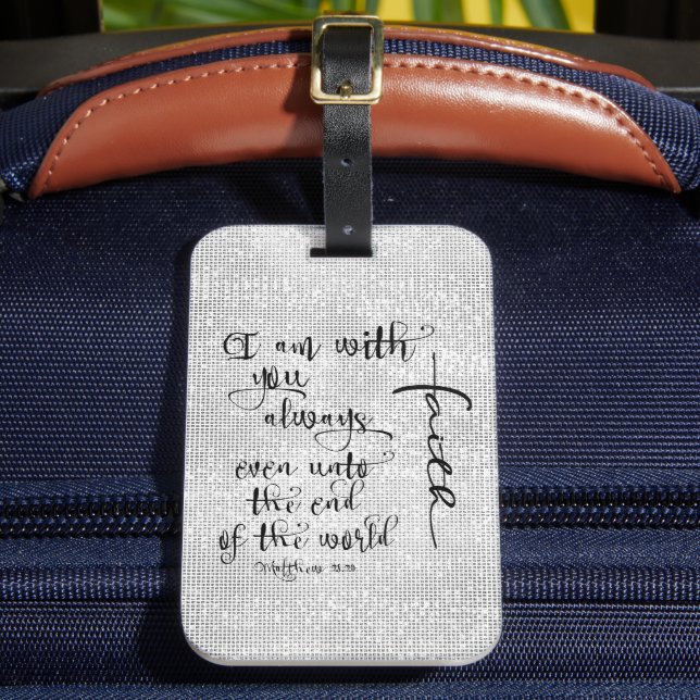 Jag är alltid med dig Bible Verse Christian Bagagebricka (Framsida Insitu 2)