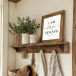 Jag är alltid med dig Bible Verse Elegant Script Poster<br><div class="desc">Den här moderna designen har den bibelvända versen "Jag är alltid med dig". Matthew 28:20 i svart serif- och skriptteckensnitt i elegant, på vit bakgrund. Text är anpassade.</div>