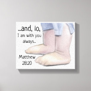 Jag är alltid med dig Matthew 28 Scripture Art Bab Canvastryck