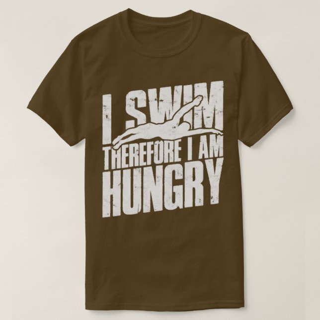 Jag är alltså simma hungrig Swimming 1 T Shirt (Design framsida)