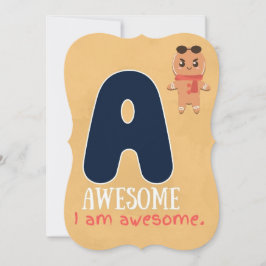 JAG ÄR ALPHABET A AFFIRMAARD-FÖR BARN TACK KORT