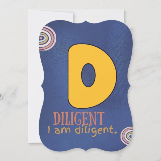 JAG ÄR ALPHABET D AFFIRMAARD FÖR BARN TACK KORT (Framsida)