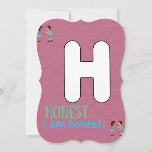 JAG ÄR ALPHABET H AFFIRMAARD FÖR BARN TACK KORT