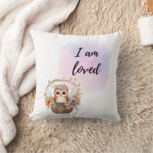 Jag är älskad i Kids Room Uggla Luft-ballongen pos Kudde