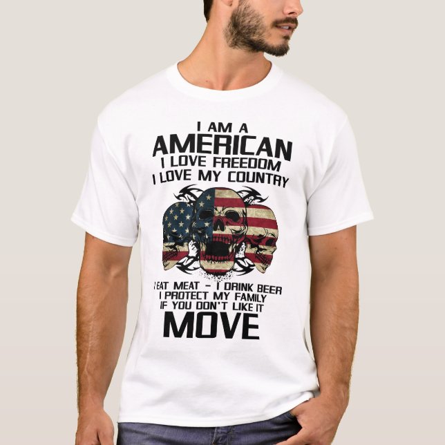 Jag är amerikan, jag Kärlek min frihet i Kärlek mi T Shirt (Framsida)