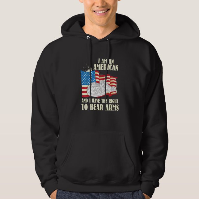 Jag är amerikan och har Höger att bära Arm Hoodie (Framsida)