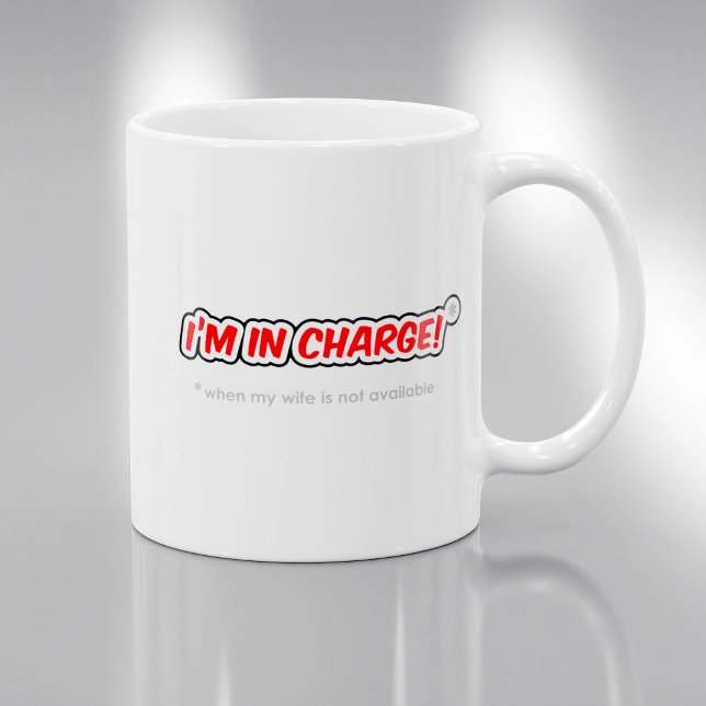 Jag är ansvarig när min fru inte är tillgänglig kaffemugg (Skapare uppladdad)