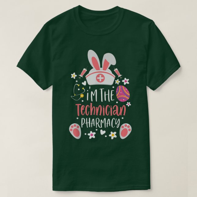 Jag är apoteksteknikern Bunny Öron-apotekare  T Shirt (Design framsida)