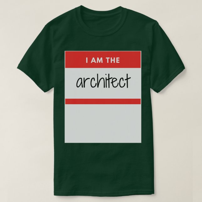 Jag är Arkitect Red Sticker T Shirt (Design framsida)