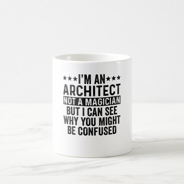 Jag är arkitekt, inte trollkarl Rolig Kaffemugg (Center)