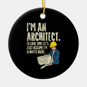 Jag är arkitekt julgransprydnad keramik