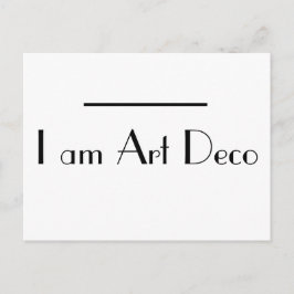 Jag är Art Deco typografi Vykort
