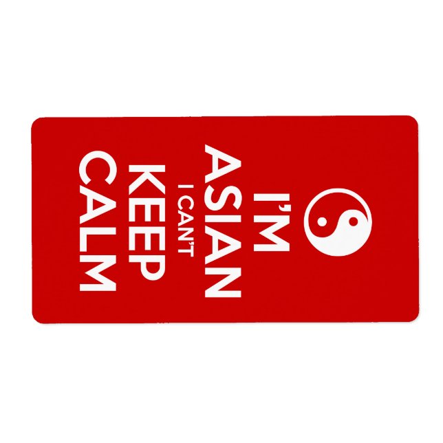 Jag är asiatisk och kan inte Behålla Lugn Fraktsedel (Framsidan)