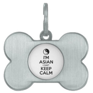 Jag är asiatisk och kan inte Behålla Lugn Namnbricka Husdjur
