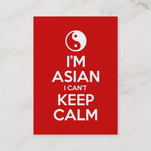 Jag är asiatisk och kan inte Behålla Lugn Visitkort