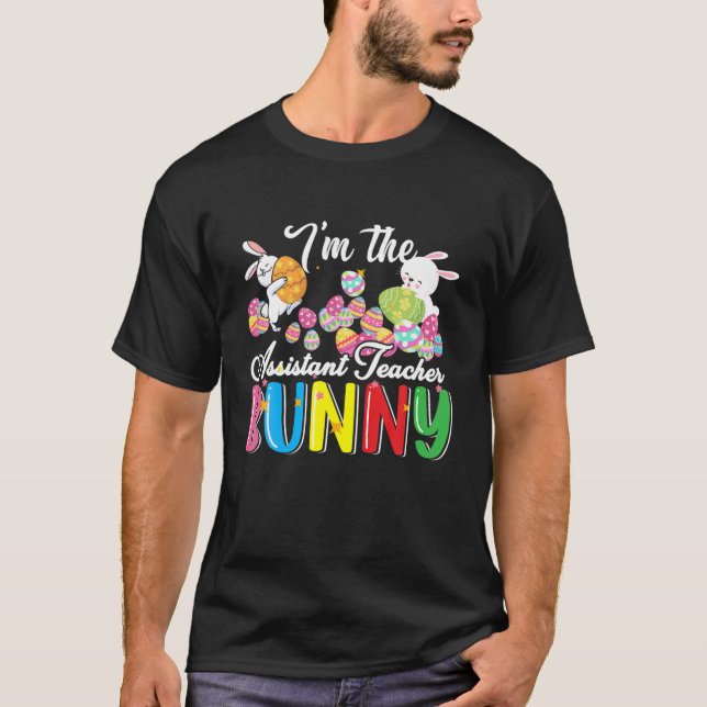 Jag är assistent Lärare Bunny Cute Assistant Tea T Shirt (Framsida)