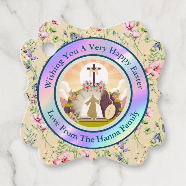 Jag är återuppståndelsen och livet gåvor etiketter (Framsida)