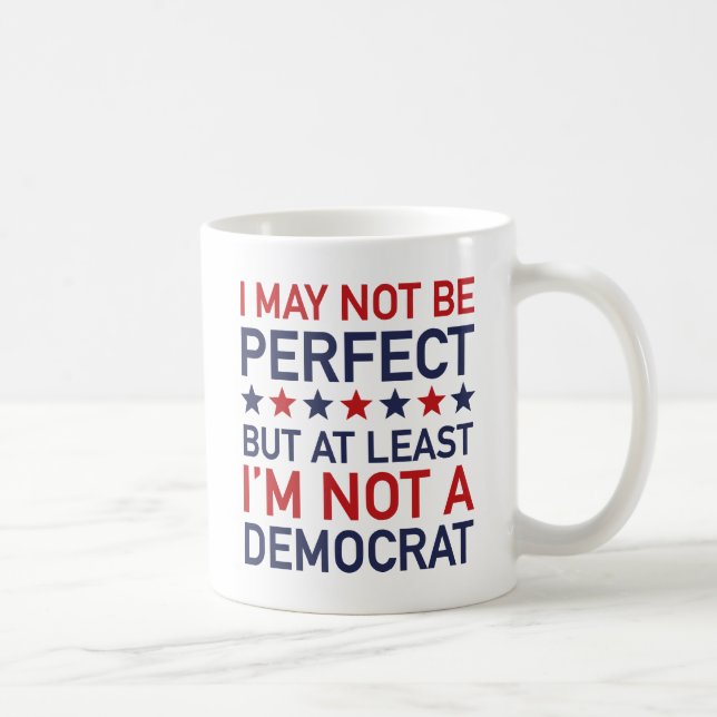 Jag är åtminstone inte demokrat kaffemugg (Höger)