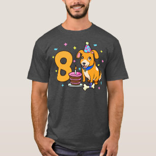 Jag är åtta år gammal med hund barns födelsedag 8 t shirt
