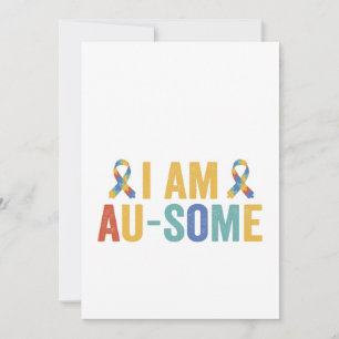 Jag är Au-Some Autism Roligt Autistiskt Medvetande Inbjudningar