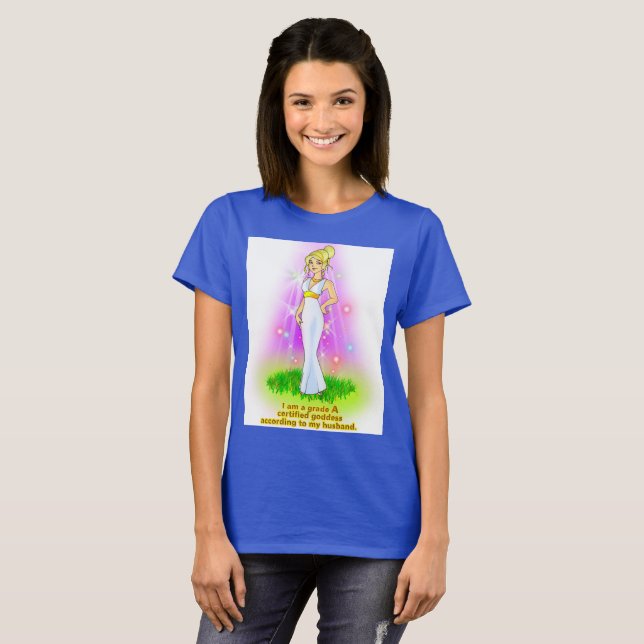 Jag är Auktoriserad Goddess (blonde) Tee (Hel framsida)