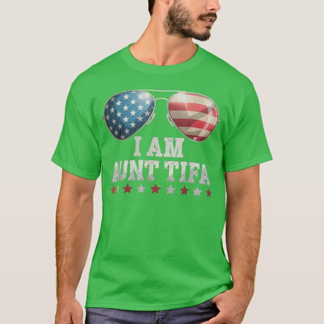Jag är Auntifa tryck familj flicka T Shirt (Framsida)