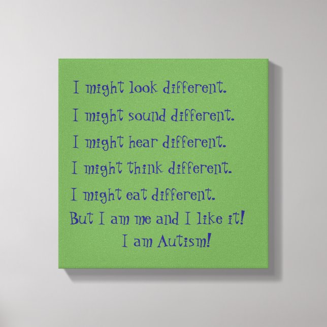 Jag är Autism. Idéskillnader. Canvastryck (Framsida)