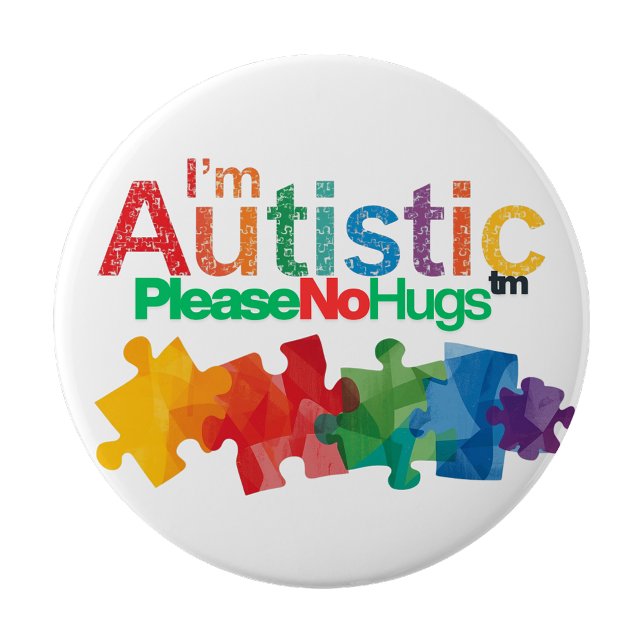 Jag är autistisk, berör mig inte Personlig utrymme Knapp (I'm autistic please no hugs Personal Space pin
)