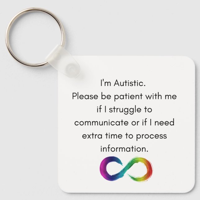Jag är Autistisk-Communication Keychain Nyckelring (Framsida)