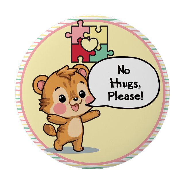 Jag är autistisk Inga kramar tack pin Button märke Knapp (I'm autistic No Hugs please pin Button badge)