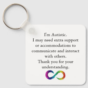 "Jag är autistisk" medvetenhet - nyckelkedja Nyckelring