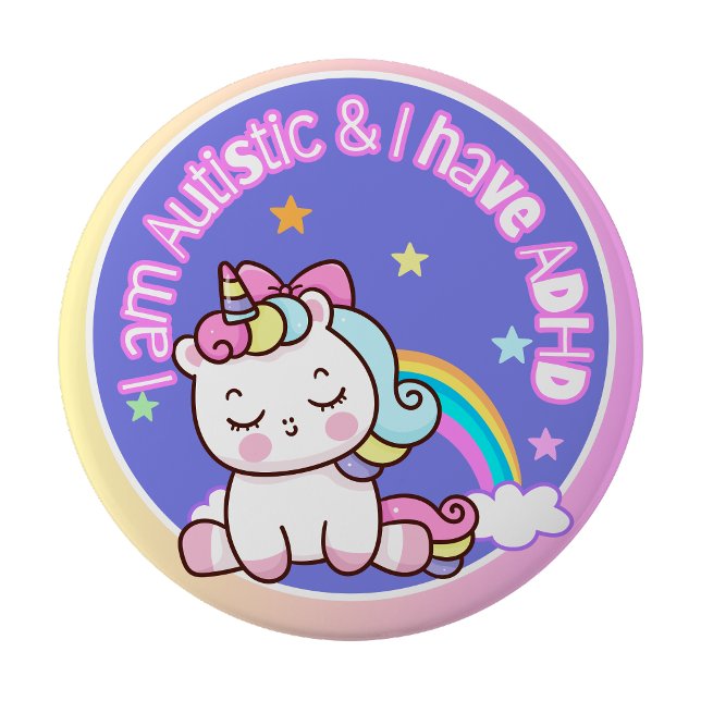 Jag är autistisk och har ADHD Knapp (I am Autistic and I have ADHD Button)