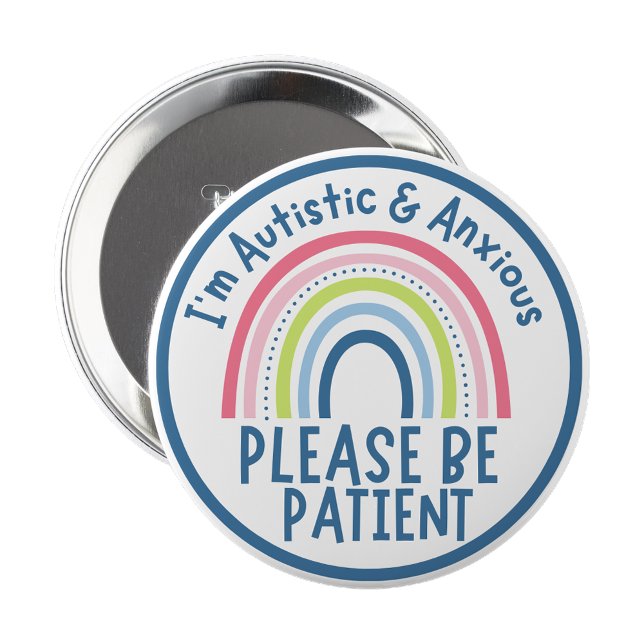 Jag är autistisk och orolig pin Badge Knapp (I'm autistic and anxious pin Badge)