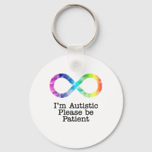 Jag är Autistisk, var patient- vattenfärg. Nyckelring