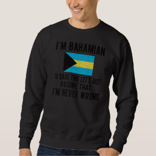 Jag är Bahamian Flagga Bahamas Bahamian Roots Lång Ärmad Tröja