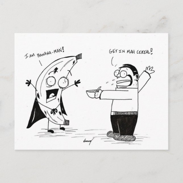"JAG ÄR BANANA-MAN!" Vykort (Framsida)