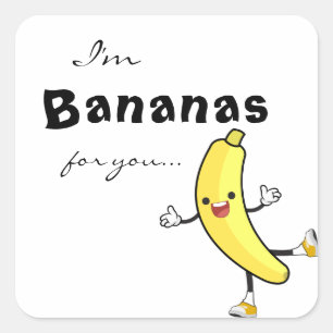 Jag är BANANAS åt dig.. Fyrkantigt Klistermärke