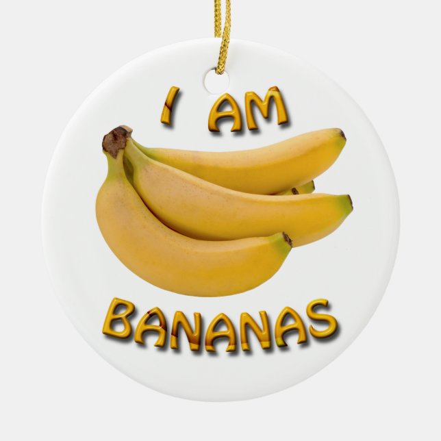 Jag är Bananas Dubbla Sided Round jul Ornament (Framsidan)
